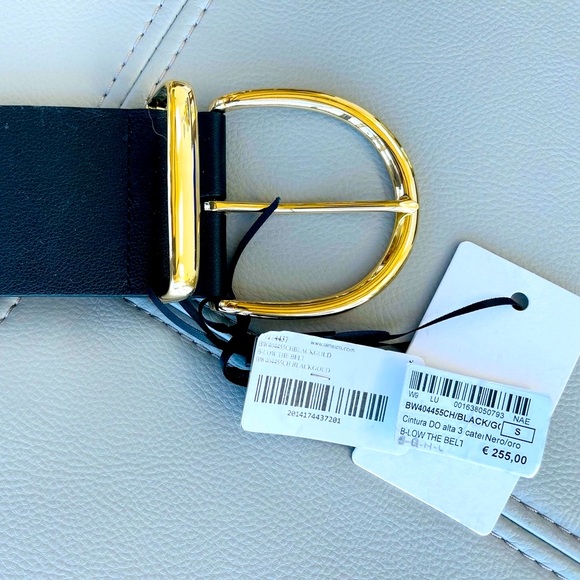 NWT! B-Low The Belt | Wide Leather Chain Belt in Black & Gold Size Small - Picture 14 of 16